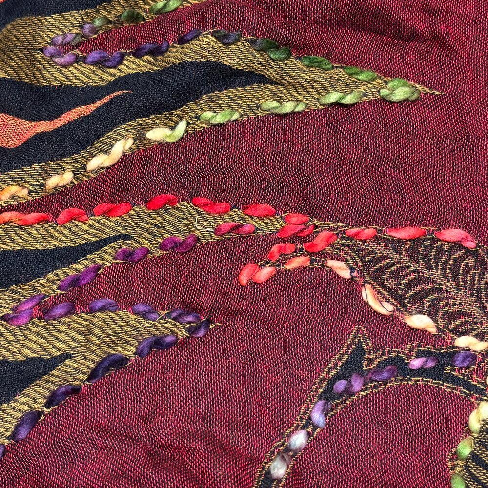 Magical embroidered, long duster-style Boho dream coat with pockets, "One Size" - Picture 8 of 15